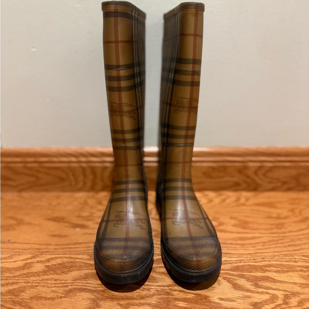 Burberry Plaid Winter & Rain Boots - Brown and Black